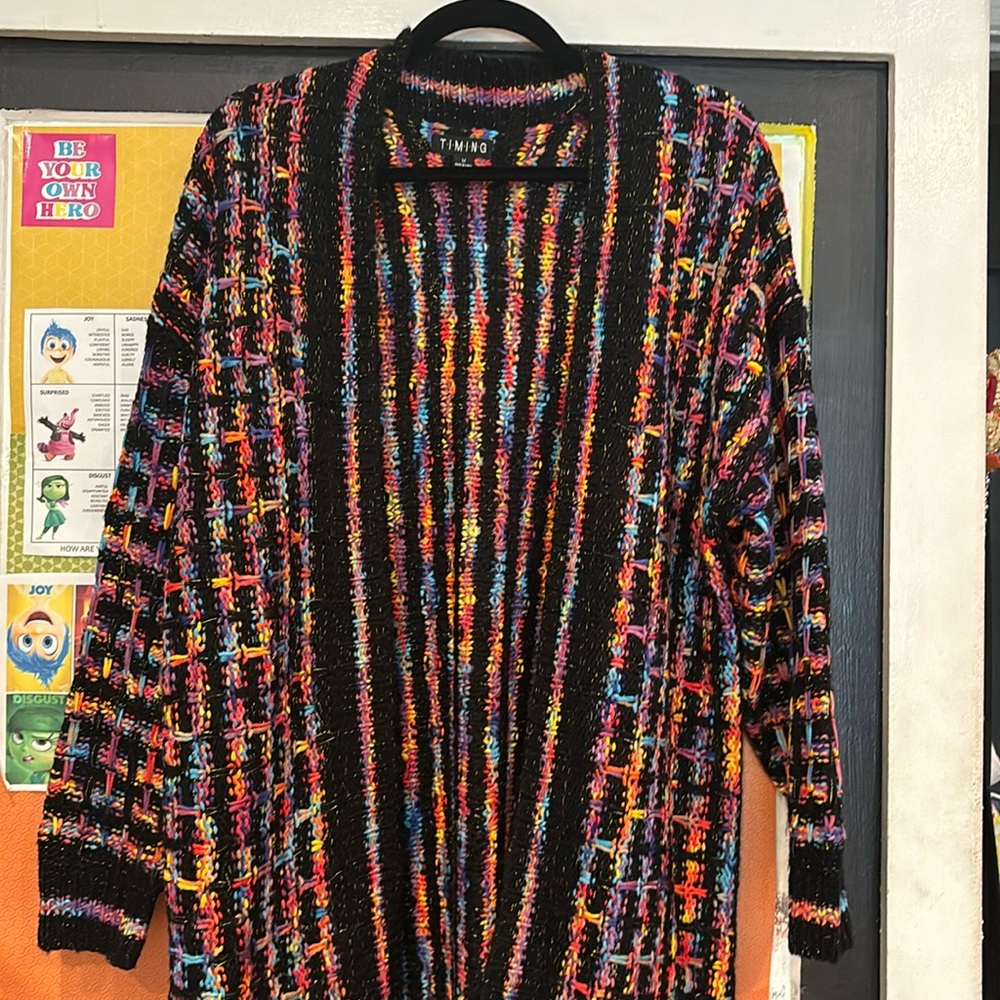 Crochet colorful cardigan